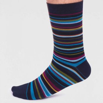 Coffret à chaussettes en bambou de la collection "Space", bleu marine