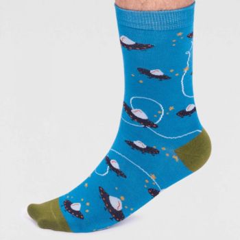 Coffret à chaussettes en bambou de la collection "Space", bleu