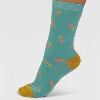 Chaussettes en bambou à motif floral "Mapel", vert