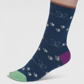 Coffret de 4 paires de chaussettes en coton biologique "Sasha Cat", bleu marine