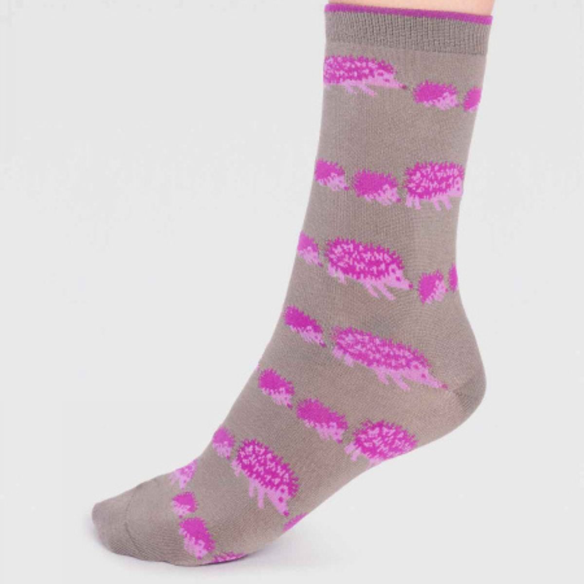 Chaussettes en bambou "Hadley en forme de hérisson",rose