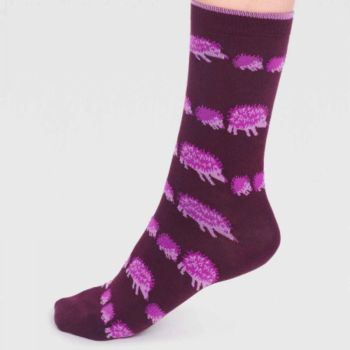 Chaussettes en bambou "Hadley en forme de hérisson", foncé