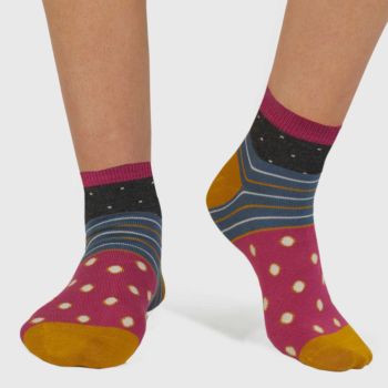 Chaussettes en bambou à pois et "rayures Rondel", gris