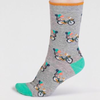 Chaussettes de vélo en coton biologique "Akia", gris