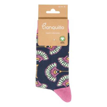 Chaussette femme, motif "Oriental", en coton bio, GOTS