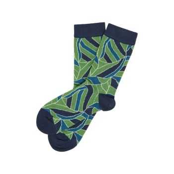 Chaussette femme, motif "Feuilles", en coton bio