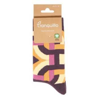 Chaussette femme, motif "Moderne", en coton bio, GOTS