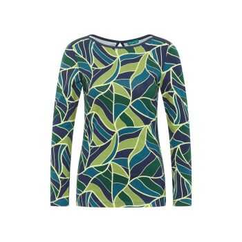 Chemisier femme, motif "feuilles", coton bio, GOTS, vert