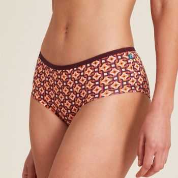 Culotte à motif pour femme, coton bio, GOTS, orange