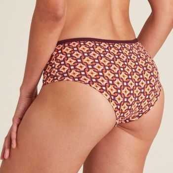 Culotte orange à motif pour femme, coton bio, GOTS