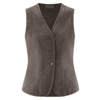 Gilet en chanvre pour femme Col V, marron