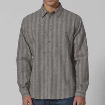 Chemise homme rayé, élégante en chanvre, gris