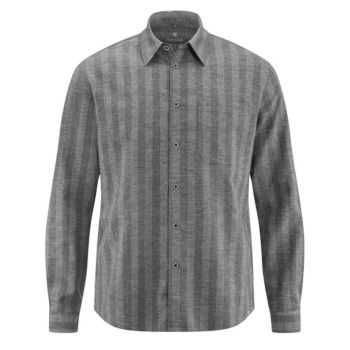 Chemise homme rayé, élégante en chanvre, gris foncé