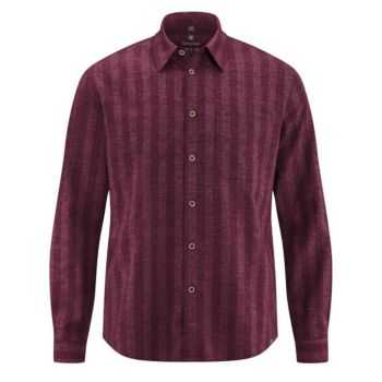 Chemise homme rayé, élégante en chanvre, bordeaux