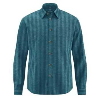 Chemise homme rayé, élégante en chanvre, bleu