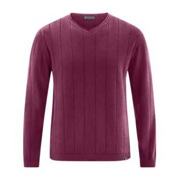 Pull à rayures en chanvre pour homme, bordeaux