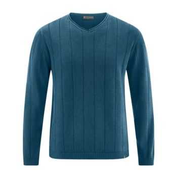 Pull à rayures en chanvre pour homme, bleu marine