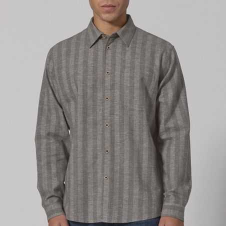 Chemise homme rayé, élégante en chanvre