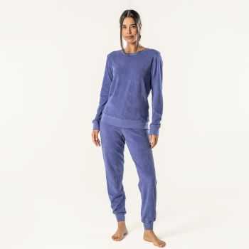 Pyjama coton bio en éponge, violet