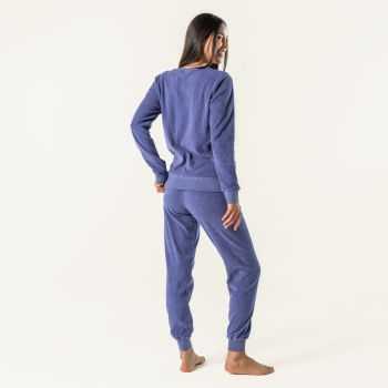 Pyjama coton bio en éponge couleur violet