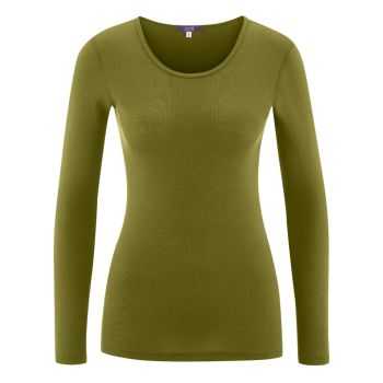 T-shirt manches longues "BIANCA" laine, avoca, GOTS