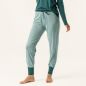 Pantalon de nuit "AVELINE" 100 % coton bio, turquoise, GOTS