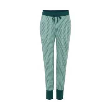 Pantalon de nuit "AVELINE" 100 % coton bio, turquoise, GOTS, pour femme