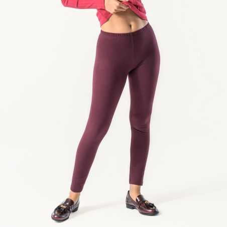 Caleçon long "HELLA" coton bio, bordeaux, GOTS, pour femme