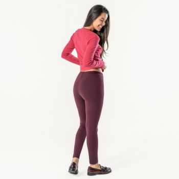 Caleçon long "HELLA" coton bio, bordeaux, GOTS, femme