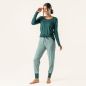 Haut de pyjama "SALISA" 100 % coton bio, vert, GOTS et VEGAN