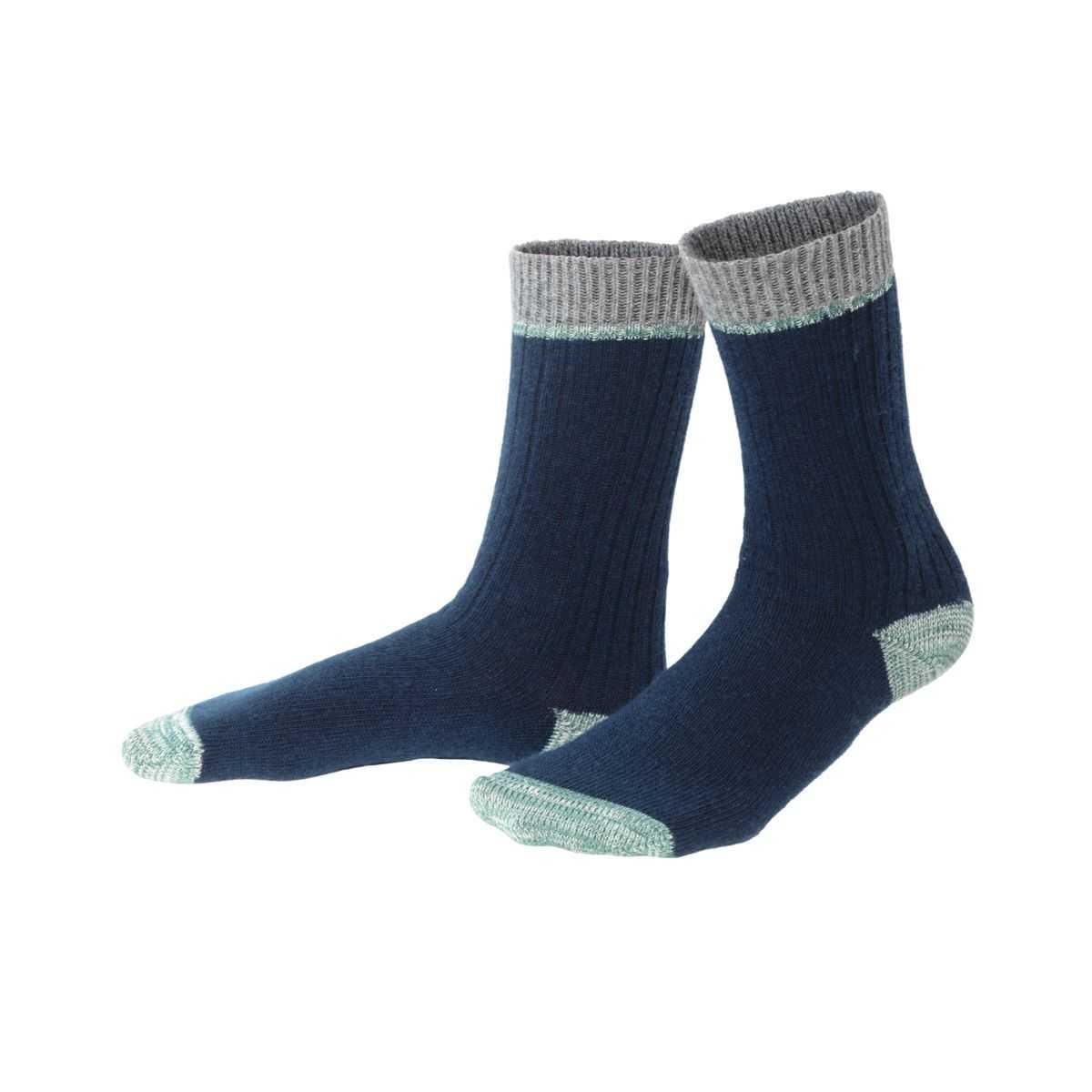 Chaussettes "PATRICE" coton bio et laine, bicolores, GOTS