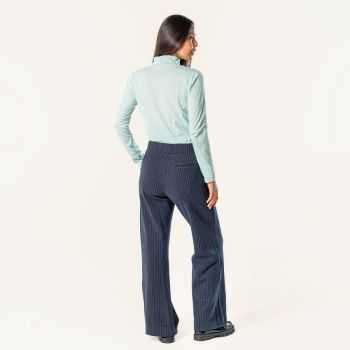 Pantalon "SISILE" 100% coton bio, bleu marine, GOTS et VEGAN, femme