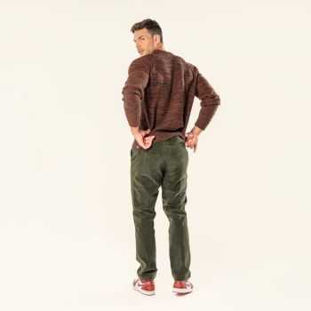 Pull "SYRELL" 100 % laine bio, marron, GOTS, homme