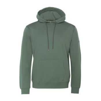 Sweat-shirt à capuche "SASSO" 100% coton bio, GOTS et VEGAN, vert unie