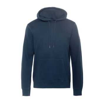 Sweat-shirt à capuche "SASSO" 100% coton bio, GOTS et VEGAN, bleu unie