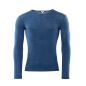 T-shirt manches longues "LIAM" laine bio et coton bio, bleu, GOTS