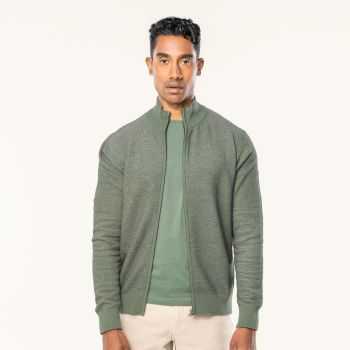 Cardigan "SPENCER" 100 % coton bio, GOTS et VEGAN, vert foncé