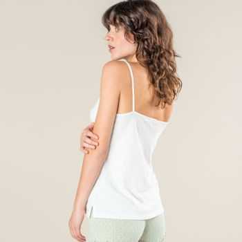 Haut de pyjama "RUBINA" 100 % coton bio blanc, GOTS et VEGAN