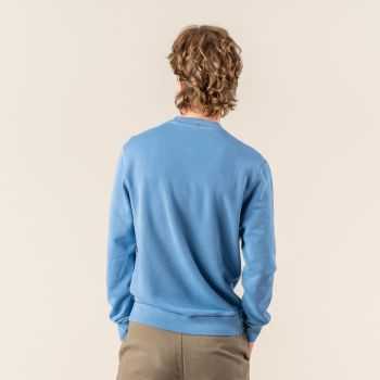 Sweat-shirt "RONNY" 100% coton bio, GOTS et VEGAN, bleu unie