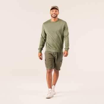 Sweat-shirt vert unie "RONNY" 100% coton bio, GOTS et VEGAN