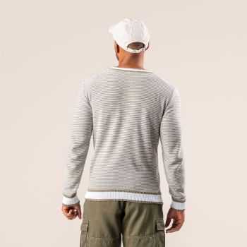 Pull pour homme " RAOUL" coton bio et lin bio, gris, GOTS et VEGAN