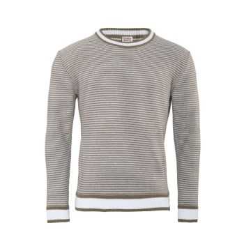 Pull " RAOUL" coton bio et lin bio, gris chiné, GOTS et VEGAN