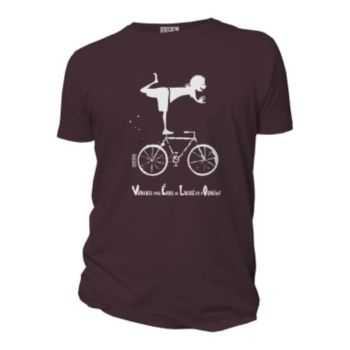 Tee shirt coton bio vélo brun rouge