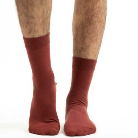 Chaussettes rouge brique 1