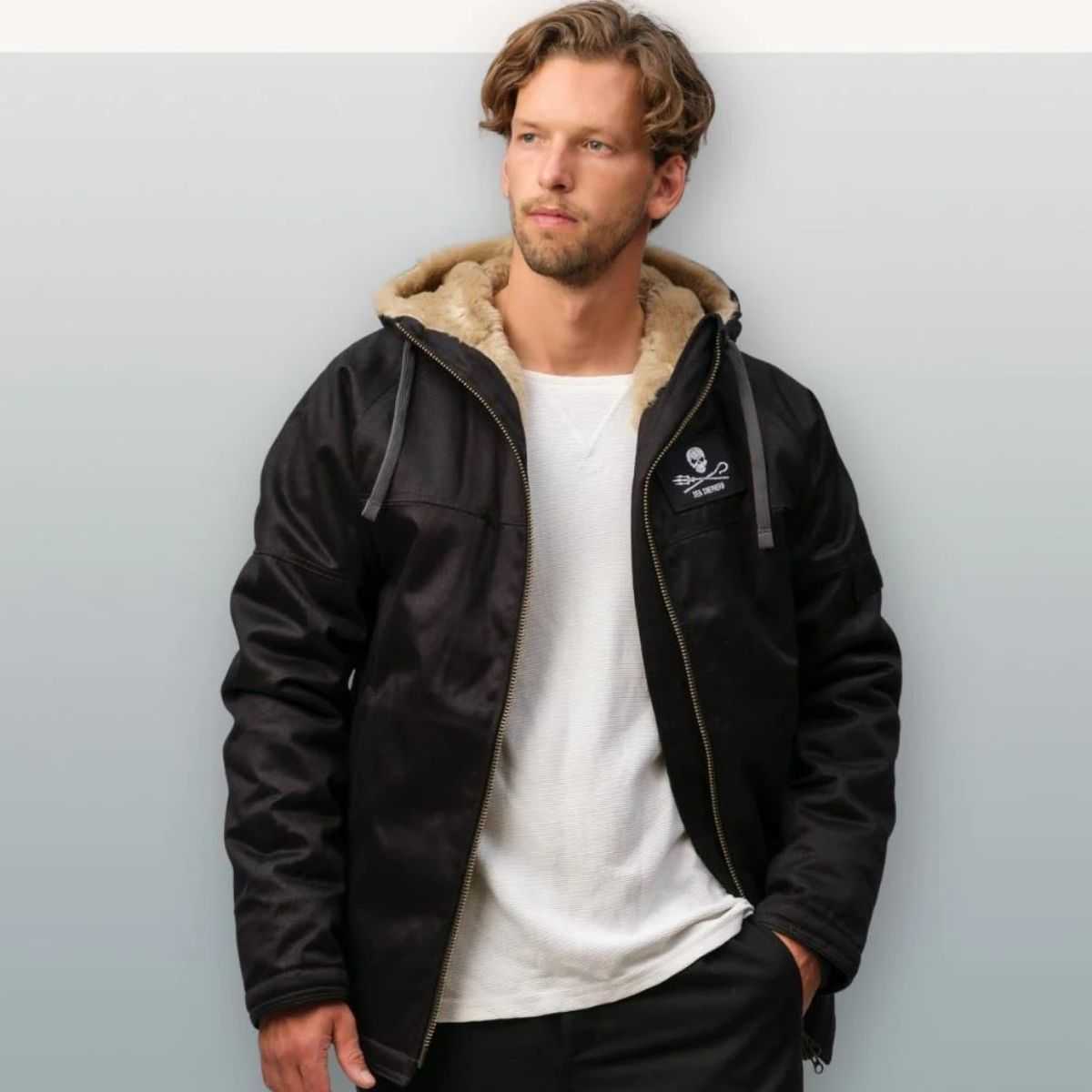 Veste pour homme noir en chanvre, Sea Shepherd