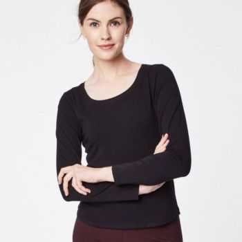 Haut élégant pour femme en bambou - coupe confortable noir 1