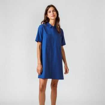 Robe en coton Laina pour femme - Bleu