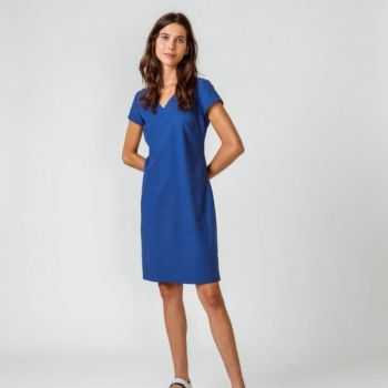 Robe en coton pour femme - bleu 1