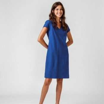 Robe en coton pour femme - bleu