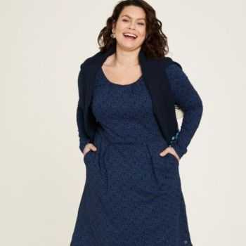 Robe en coton pour femme - motif scribbles - bleu